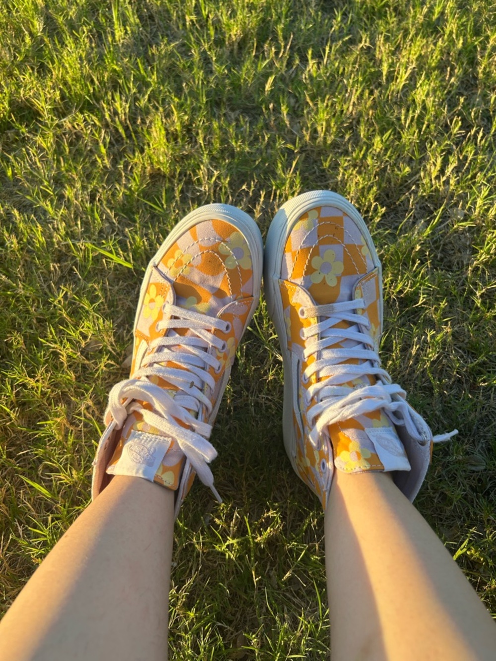 Yellow Floral High-Top Platform Sneakers - Picture 2 of 7